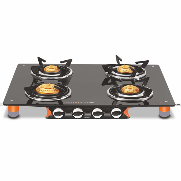 Buy VIDIEM AIR PRIDE 4B GLASS TOP GAS STOVE kitchen Appliances | Vasanthandco